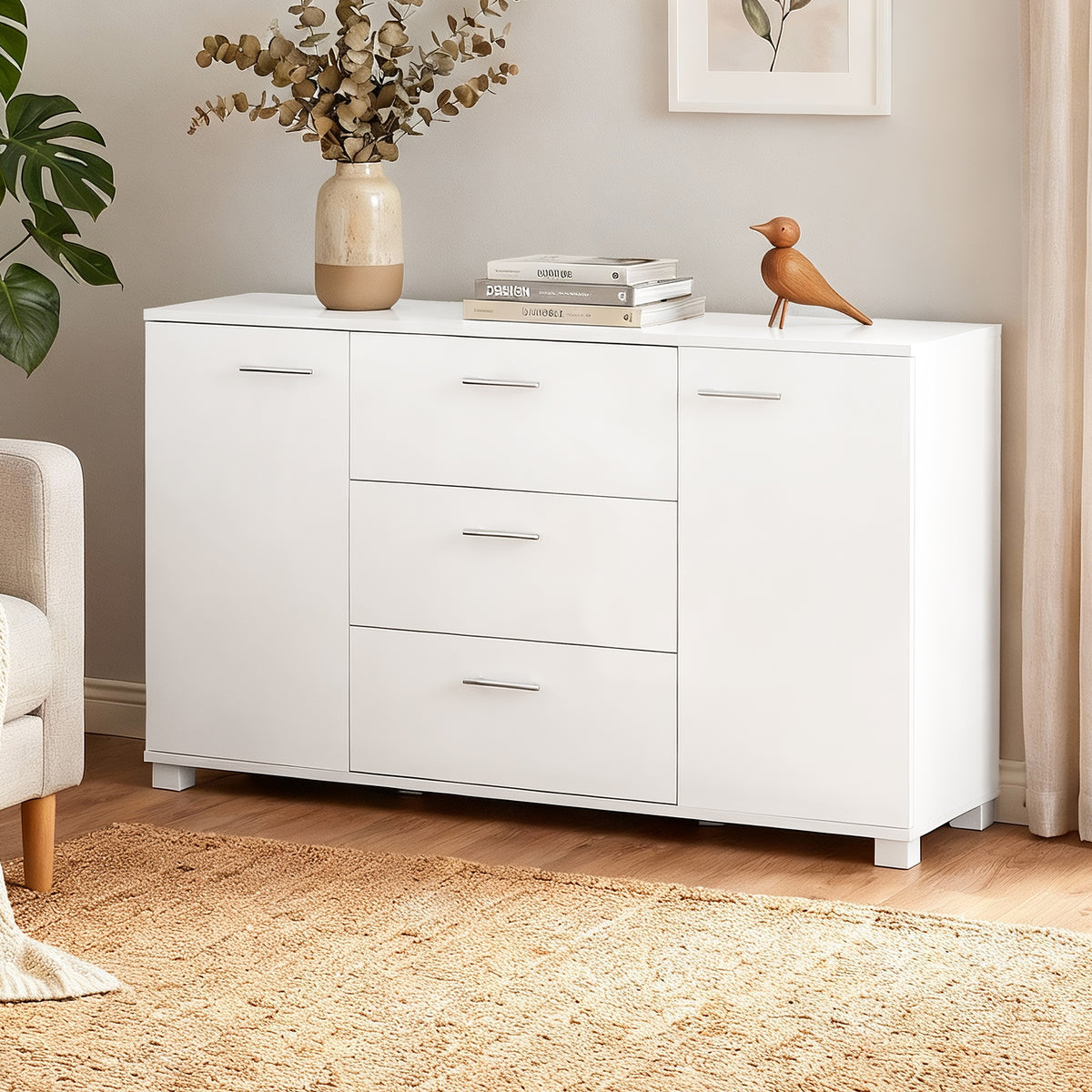 Artiss Buffet Sideboard High Gloss - White