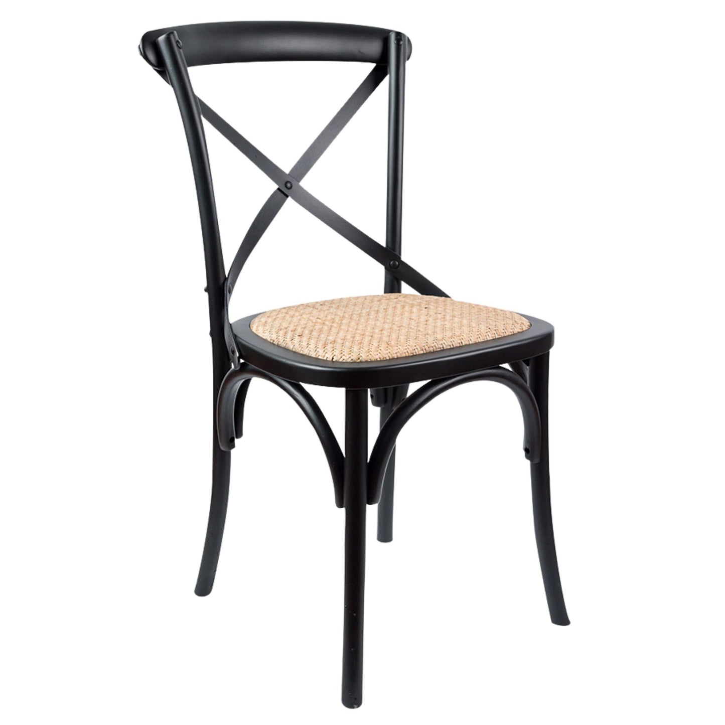 Petunia 5pc 120cm Round Dining Table Set 4 Cross Back Chair Elm Timber Wood