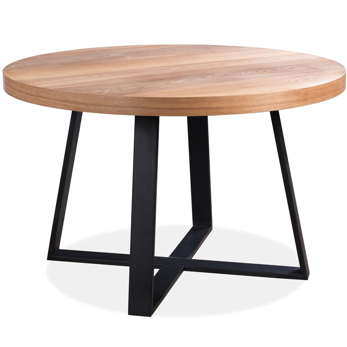 Petunia 5pc 120cm Round Dining Table Set 4 Arched Back Chair Elm Timber Wood