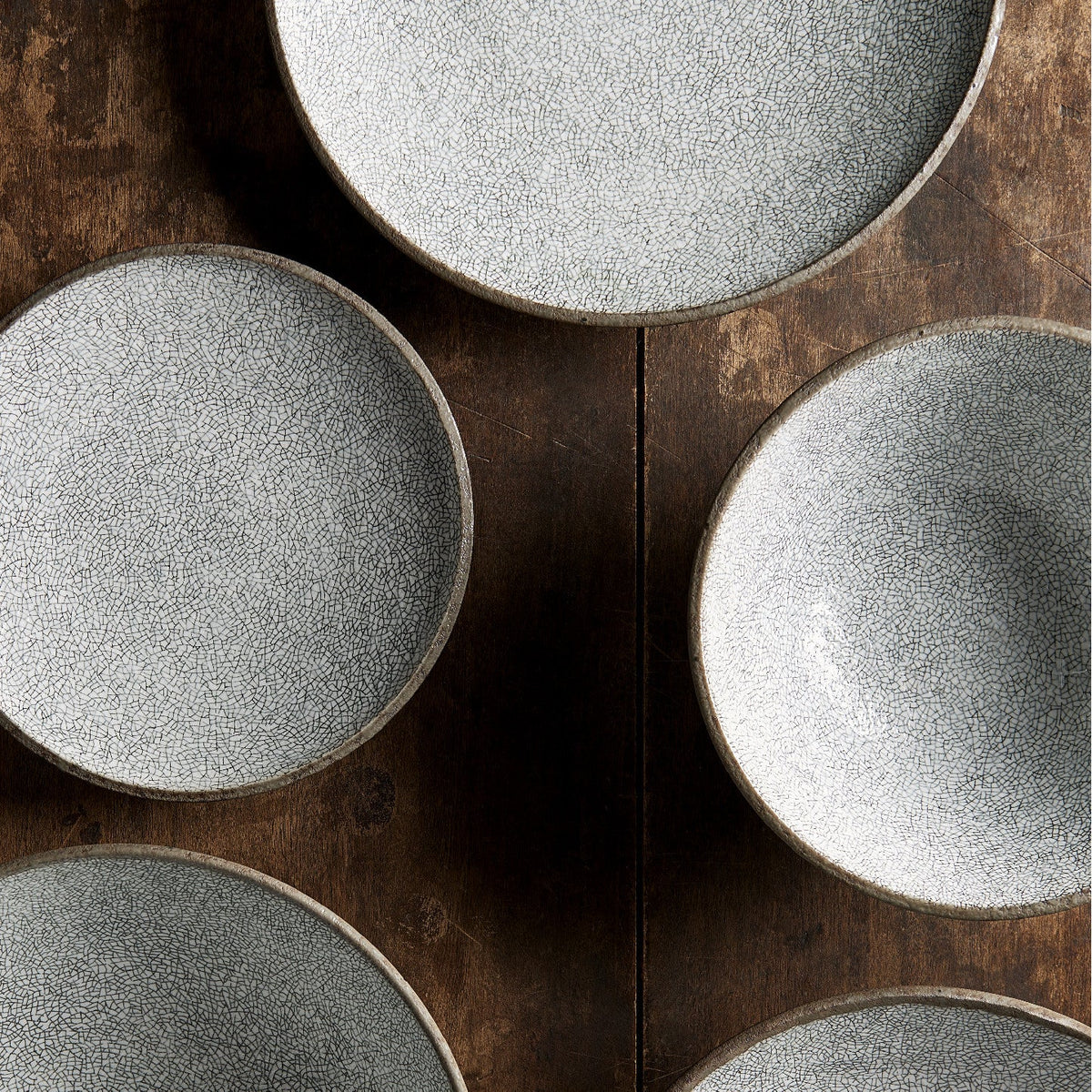 Dinner Plate 25cm Crazed Grey Glaze