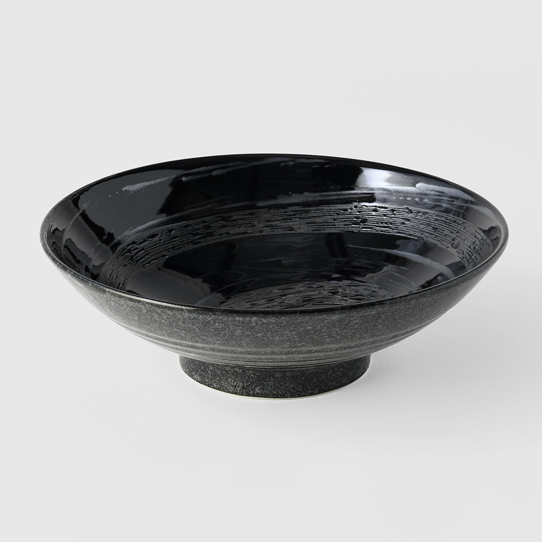 Ramen Bowl 24.5cm Gunmetal Swirl Glaze