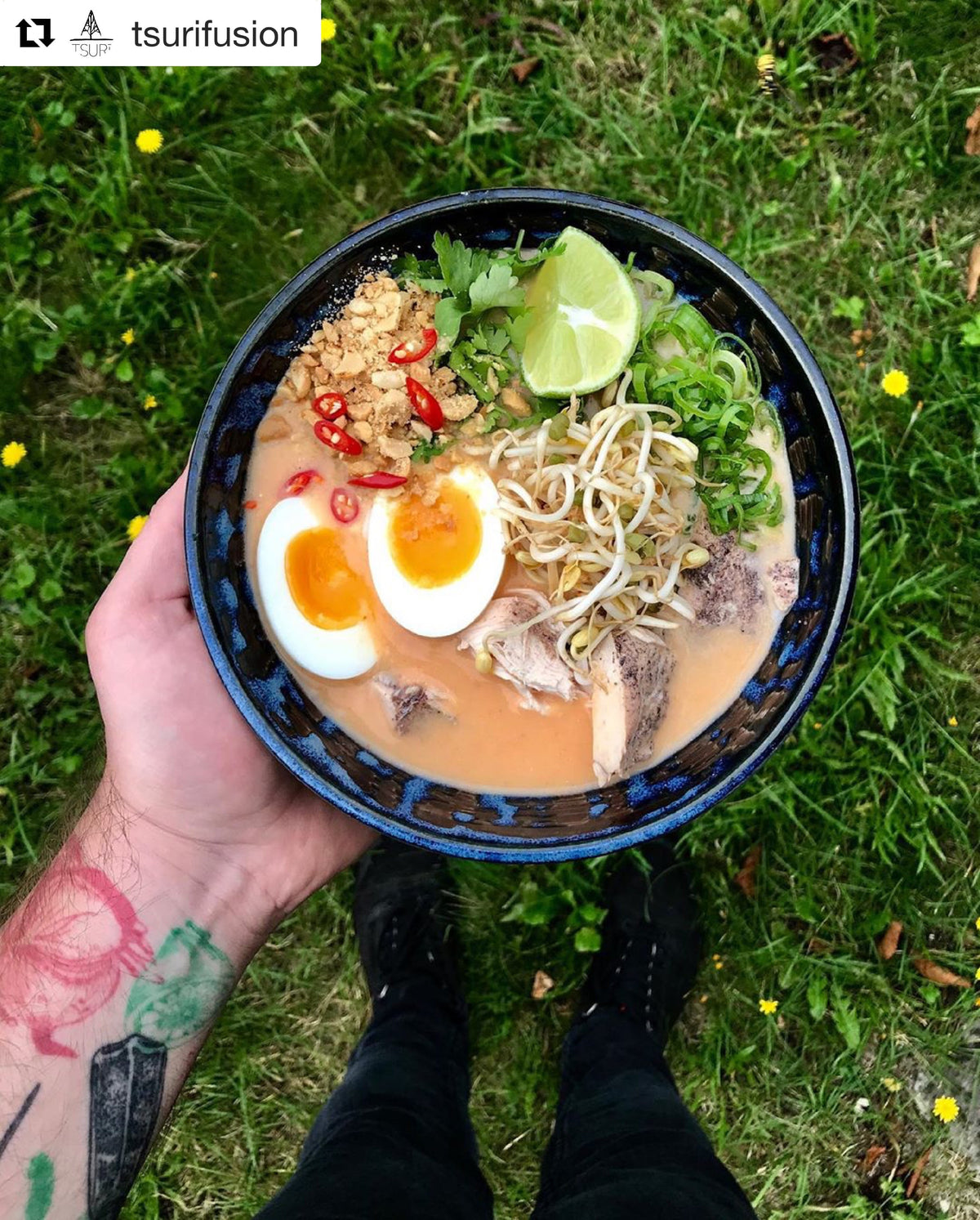 Udon Bowl 19cm Copper Swirl Glaze