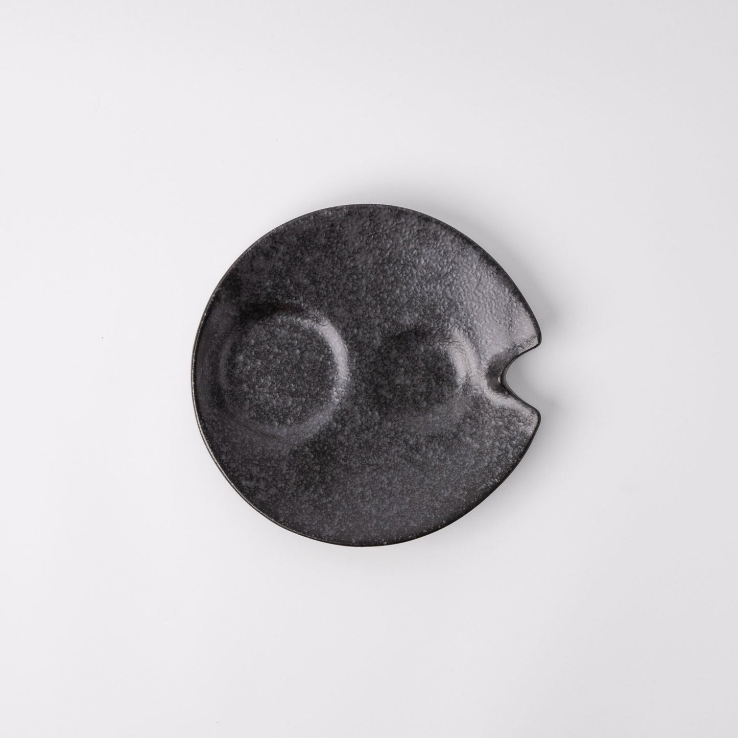 Plate Dimpled 15cm Craft Black Glaze