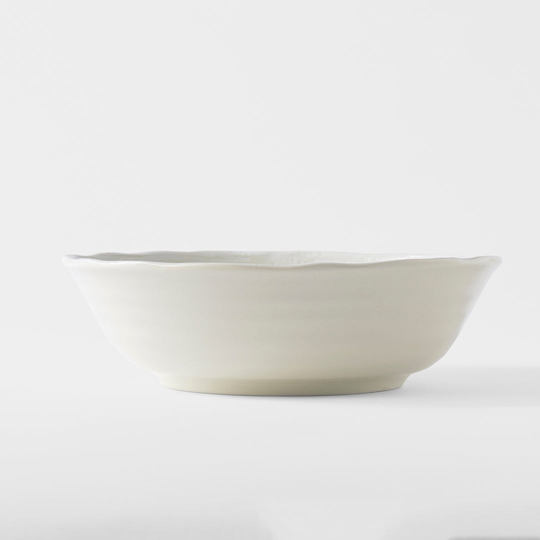 Bowl 21.5cm White Spiral Glaze