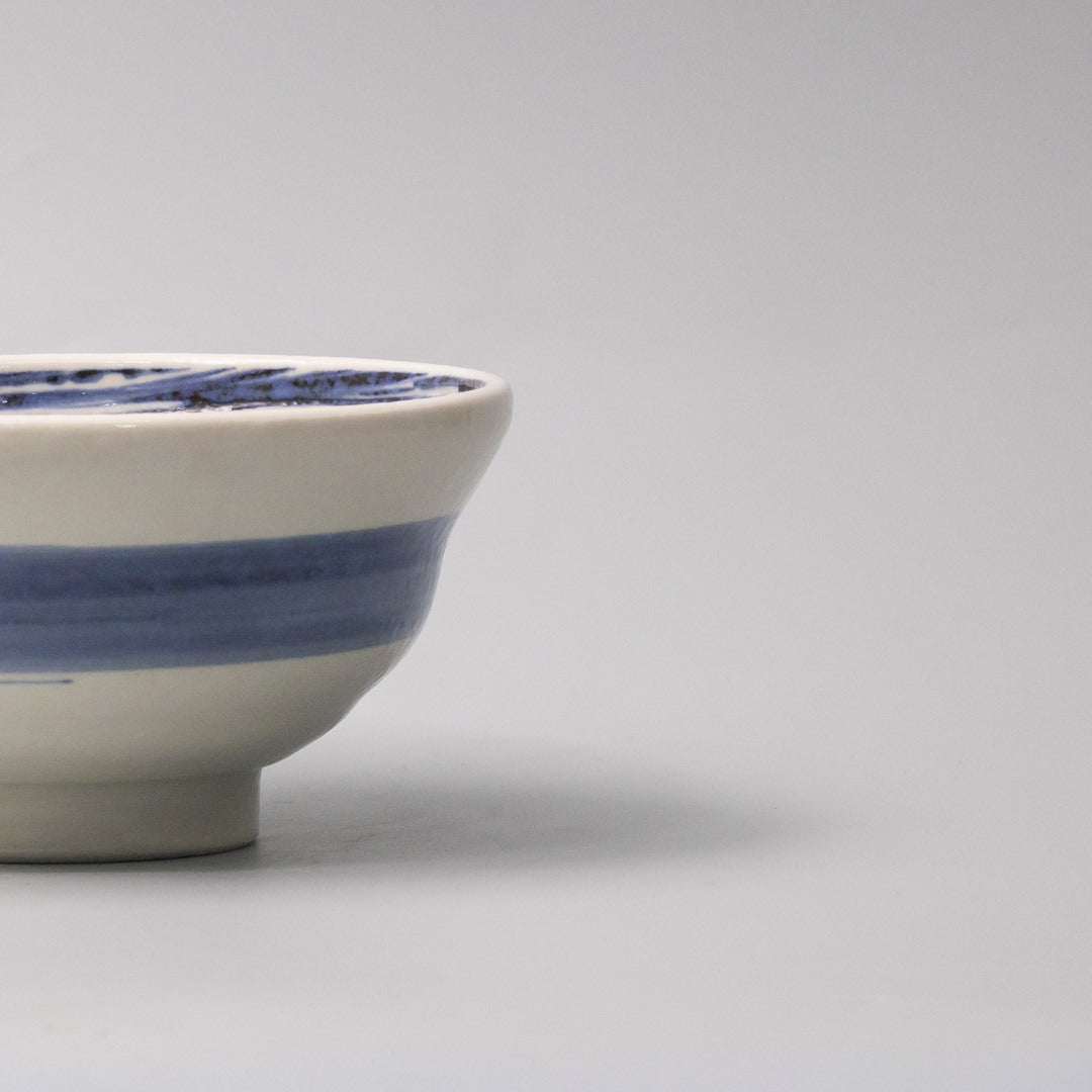 Udon Bowl 17cm Blue Swirl Glaze
