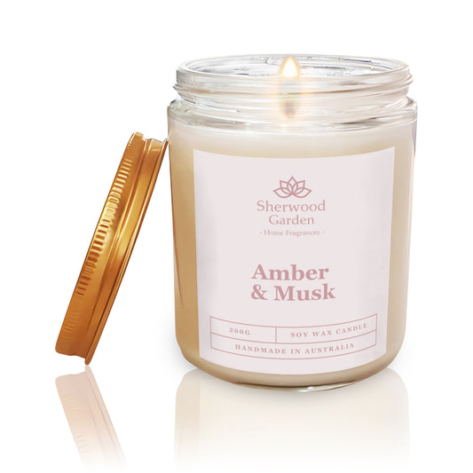 Amber & Musk Soy Candle 200g