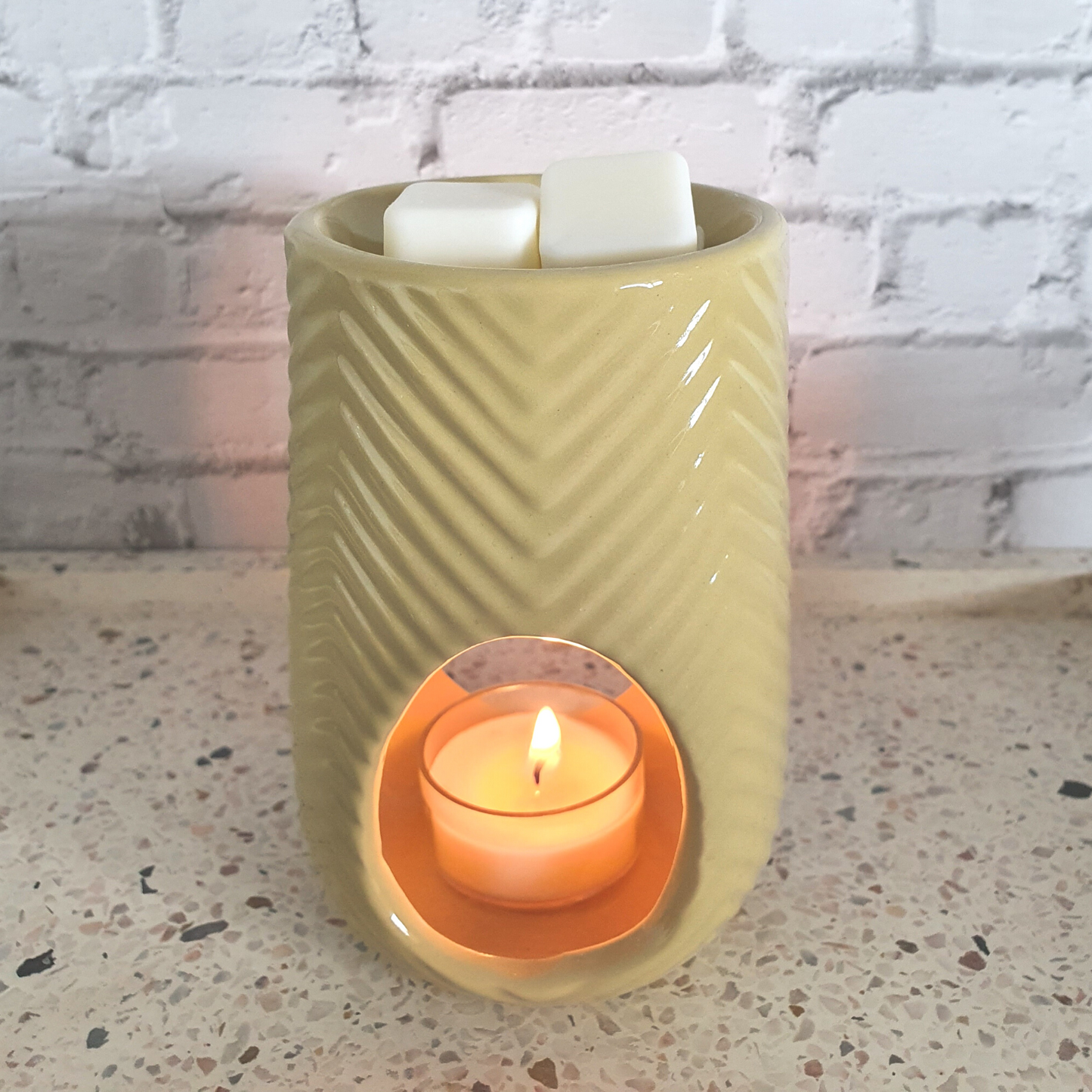 Dijon Herring Bone Ceramic Tealight Oil Burner