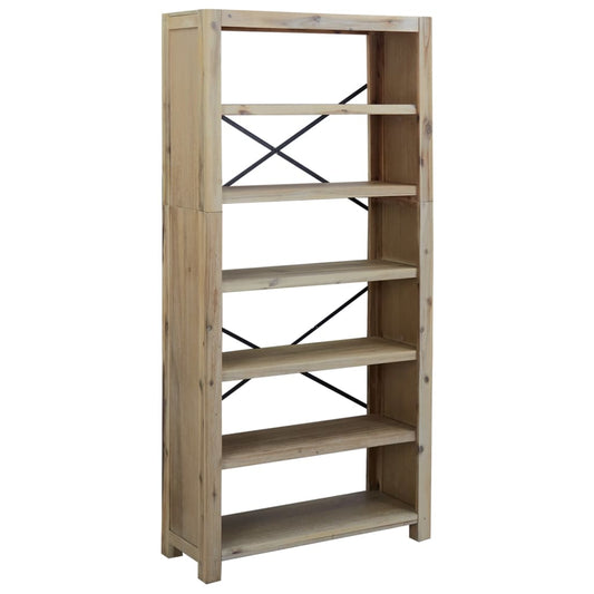 6-Tier Bookcase 80x30x170 cm Solid Wood Acacia