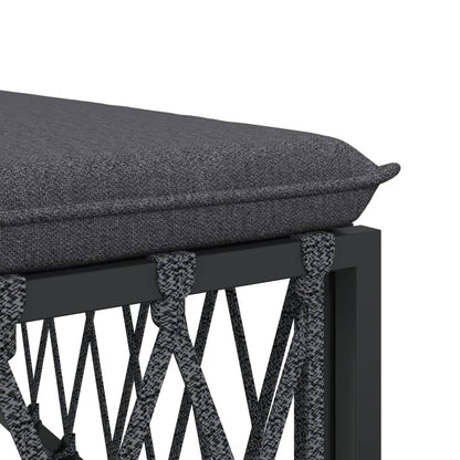 10 Piece Garden Lounge Set with Cushions Anthracite Steel