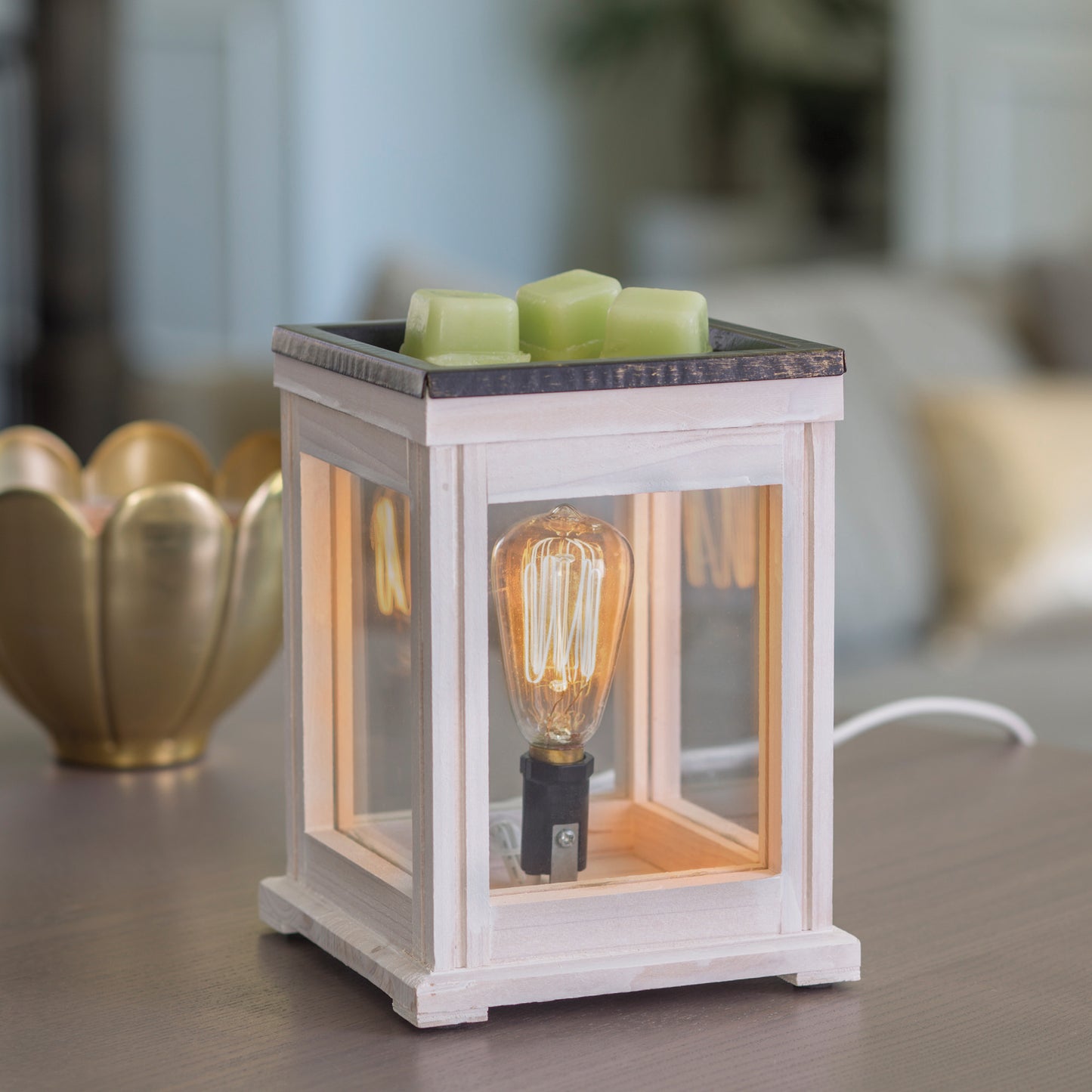Weathered Wood Vintage Bulb Electric Fragrance Warmer