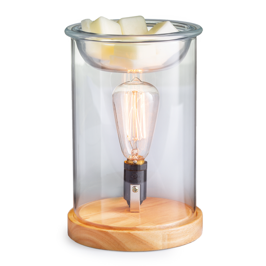 Wood & Glass Vintage Bulb Electric Fragrance Warmer