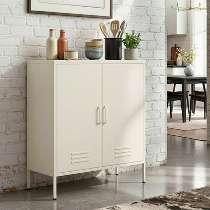 Artiss Buffet Sideboard Metal Cabinet - SWEETHEART White