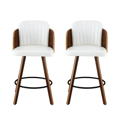 Artiss Wooden Bar Stools Swivel Kitchen Counter Stool Chair 58cm Seat Height