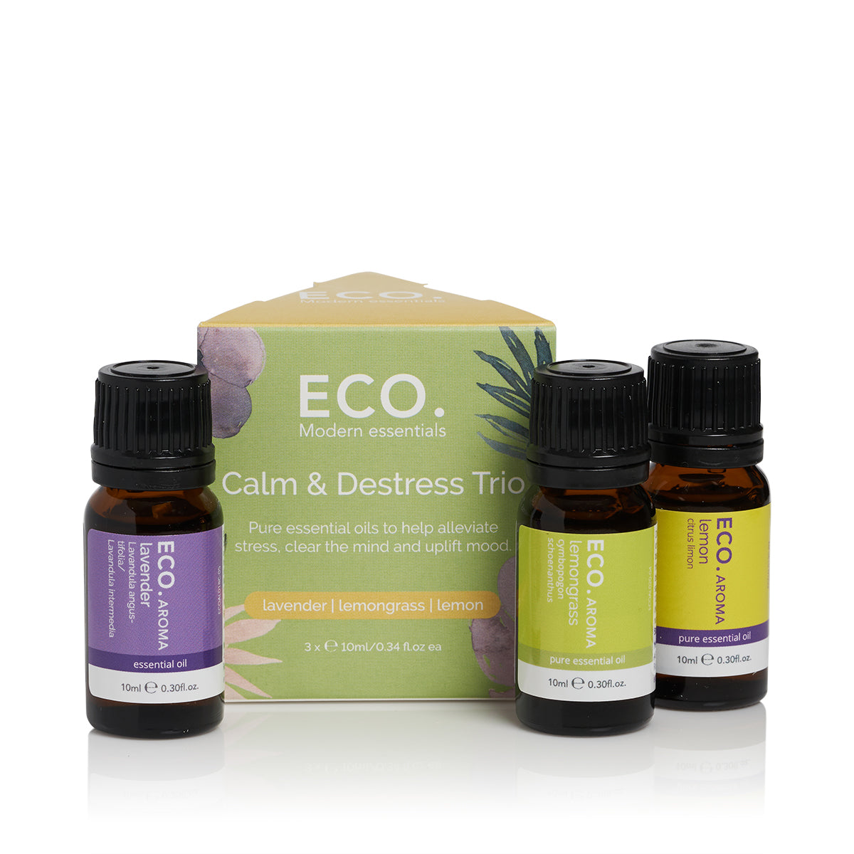 ECO. Calm & Destress Essential Oil Aroma Trio