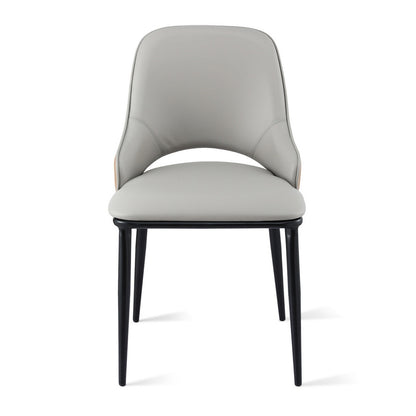 Artiss 1x Dining Chair Hollow PU Leather Kitchen Lounge Cafe Accent Chairs Grey
