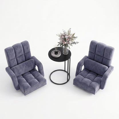 Artiss Floor Sofa Chair & Coffee Table Set, Swivel Lounge Recliner Side Tables