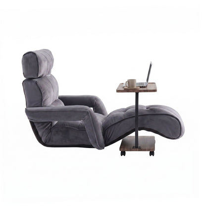 Artiss Floor Lounge & Coffee Table Set, Adjustable Recliner End Table w/ Wheels