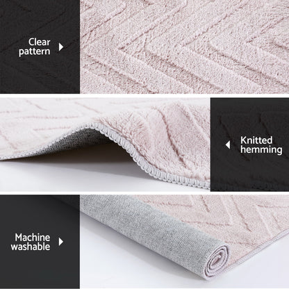 Artiss Rug 200x290cm Area Rug Washable Mat Large Carpet Microfiber Ripple