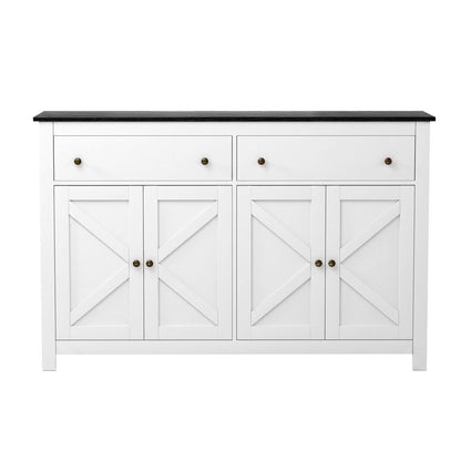 Artiss Buffet Sideboard Storage Cabinet Kitchen Cupboard 2 Drawers 140CM Black