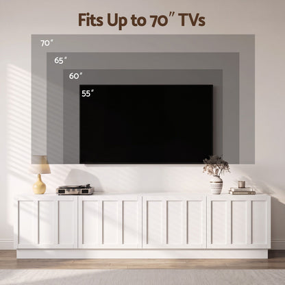 Artiss 180cm TV Unit Entertainment Cabinet Fluted Style Cable Management White