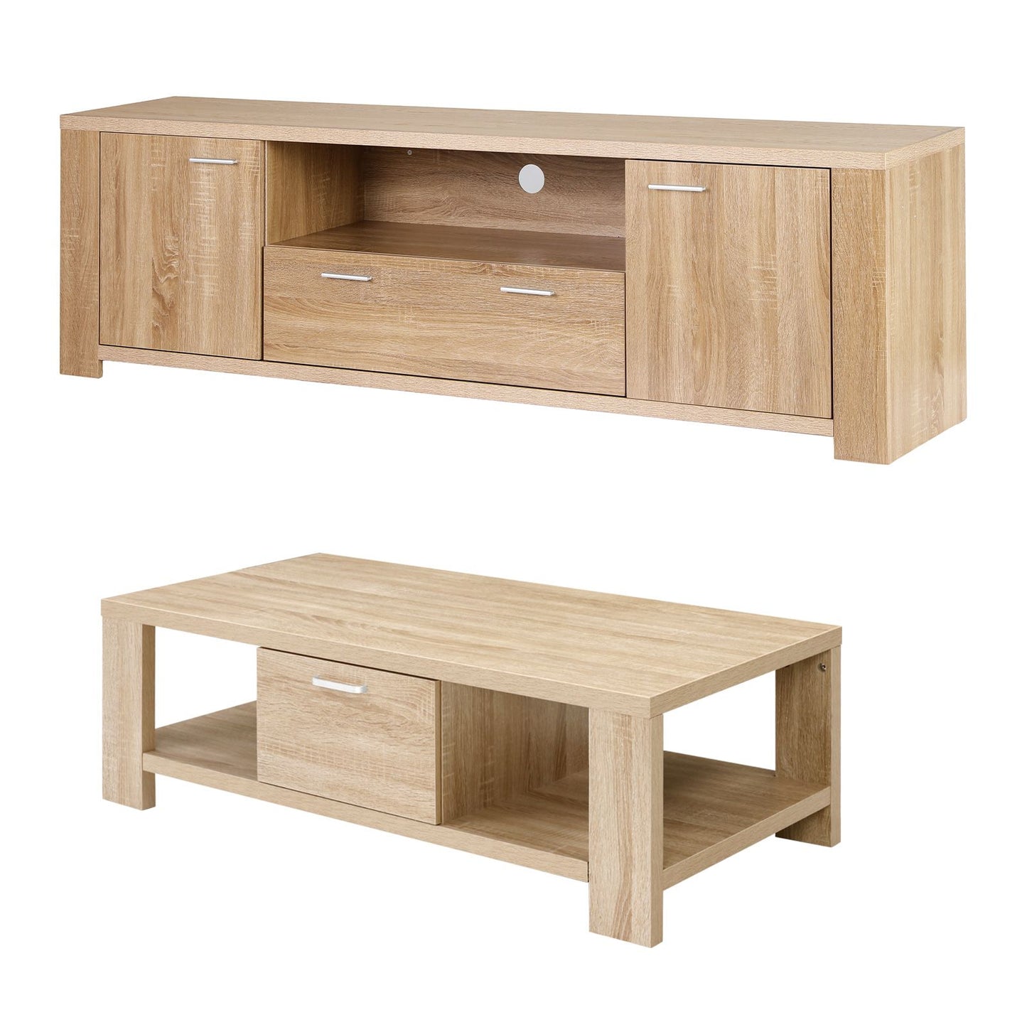 Artiss TV Unit & Coffee Table Set Storage Drawer Pine (Copy)