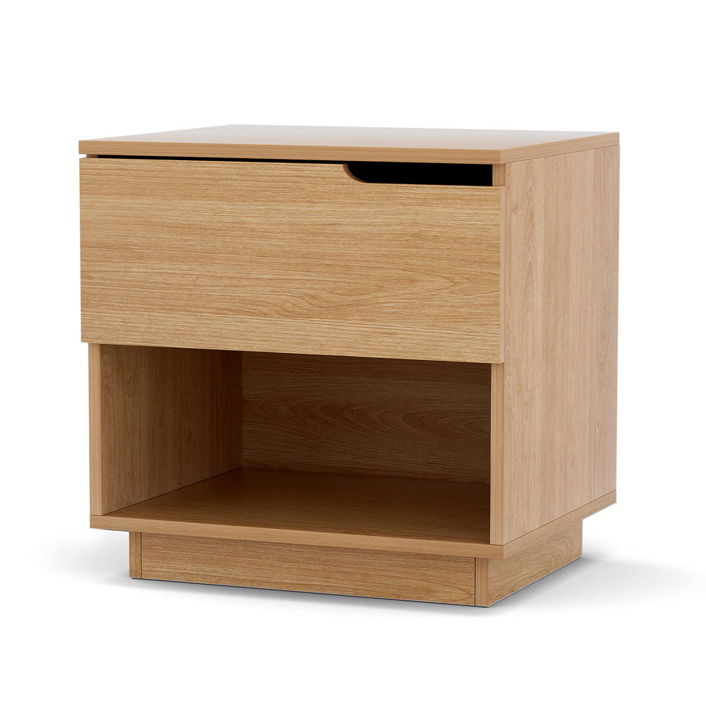 Artiss Bedside Table 1 Drawer 1 Shelf Nightstand Pine