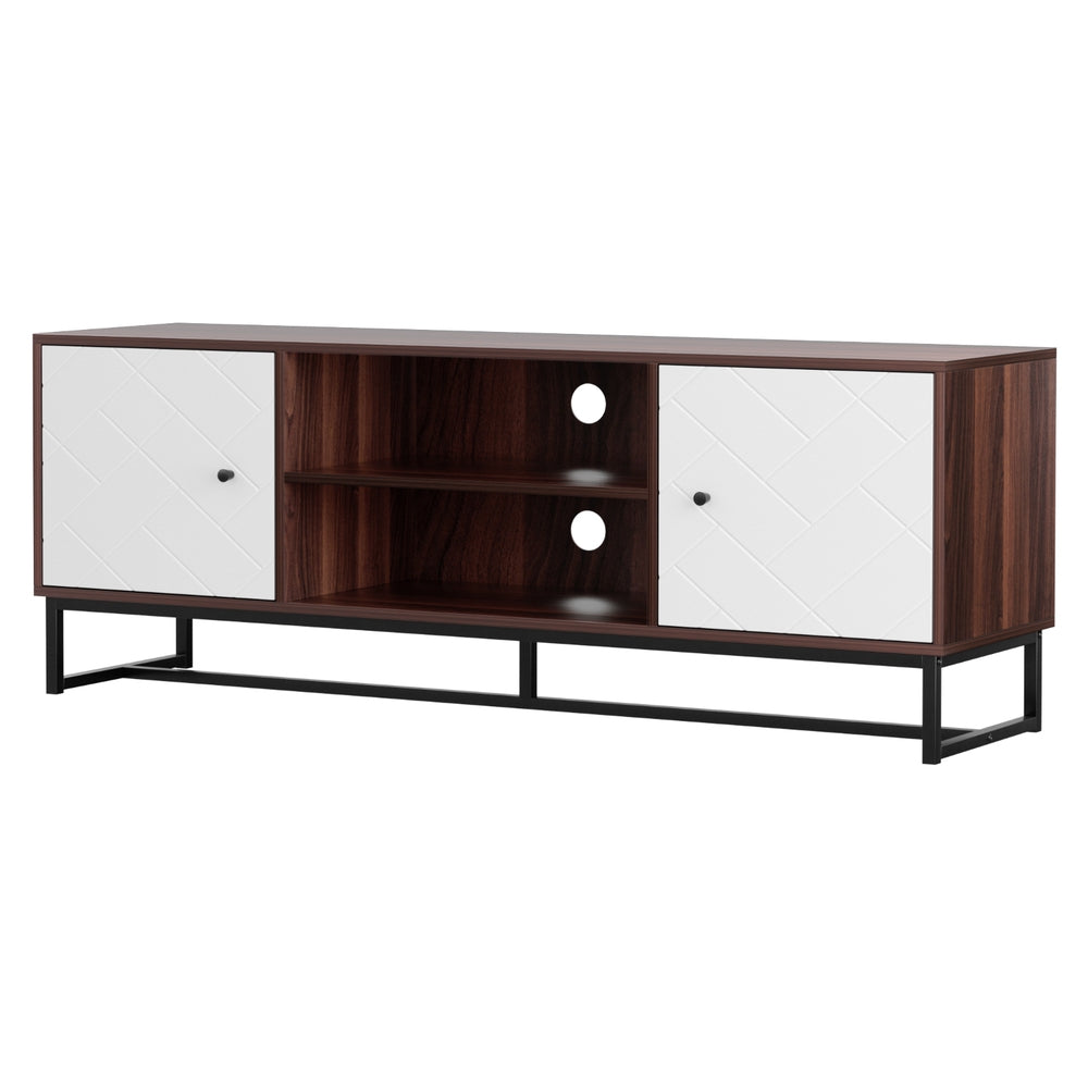 Artiss TV Unit 150cm Storage Shelves Walnut White