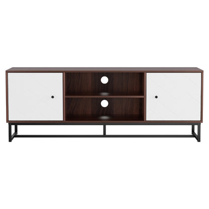 Artiss TV Unit 150cm Storage Shelves Walnut White