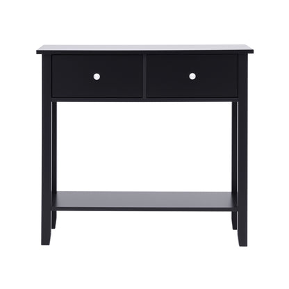 Artiss Console Table Hallway Sofa Entryway Entrance 2 Drawers 80CM Black