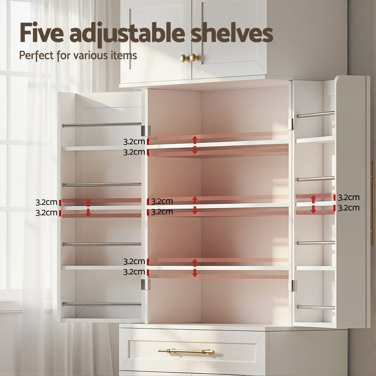 Artiss Buffet Sideboard Cabinet Pantry Kitchen Storage Cupboard Drawers Doors
