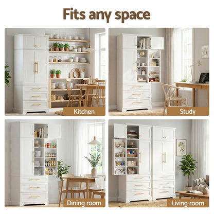 Artiss 2X Buffet Sideboard Cabinet Pantry Kitchen Storage Cupboard Drawers Doors