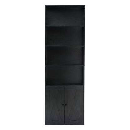 Artiss 6-Tier Bookshelf Display Cabinet Storage Black