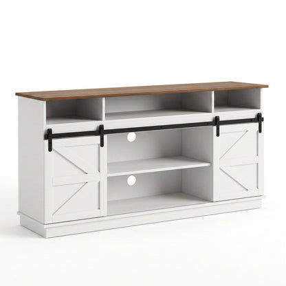 Artiss Buffet Sideboard Cabinet 150cm 3-Tier Kitchen Storage Sliding Doors White
