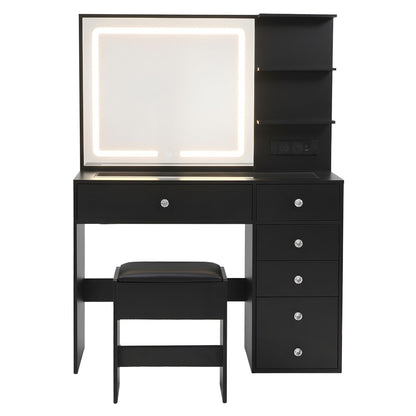 Artiss Dressing Table LED Vanity Desk Set Stool Black (Copy)