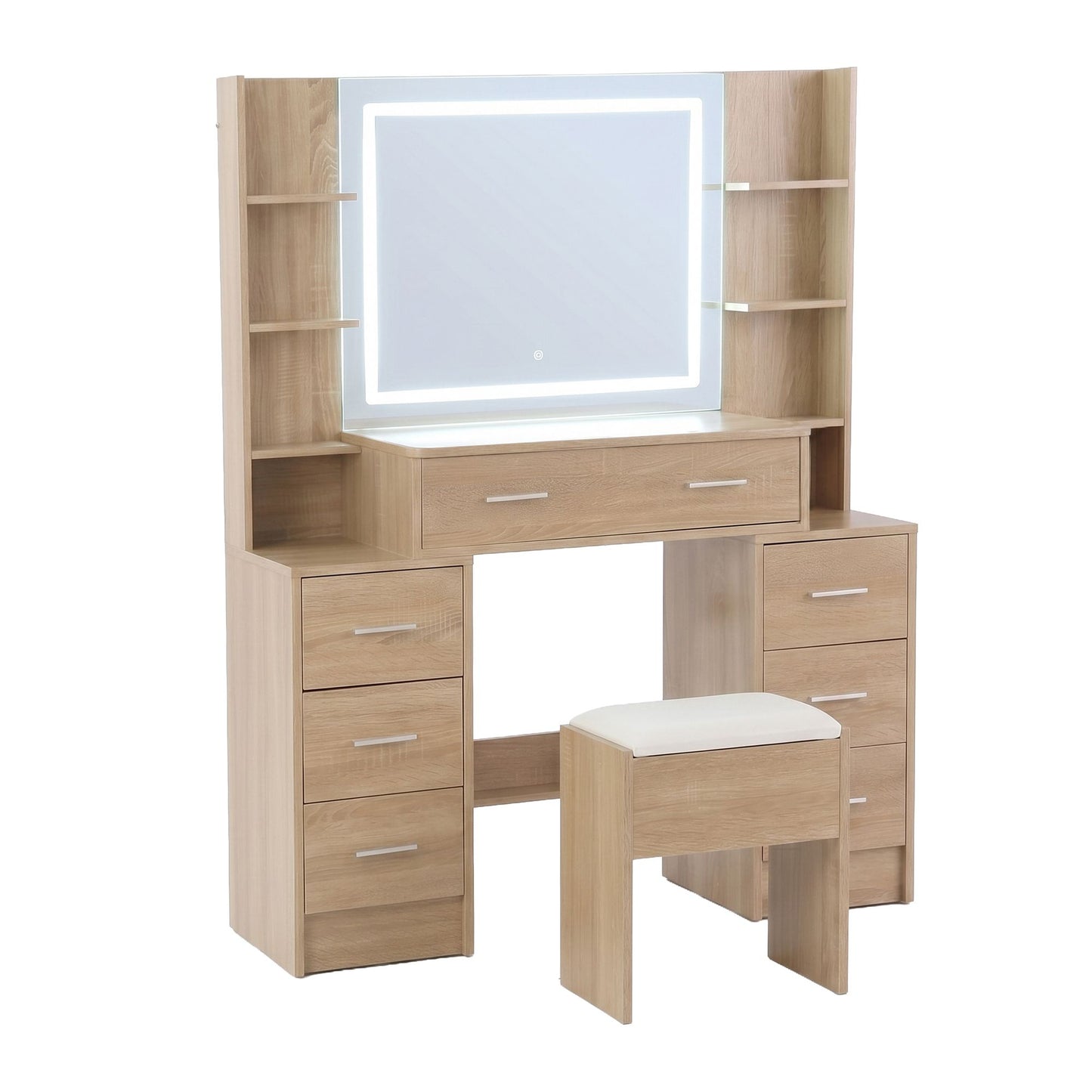 Artiss Dressing Table Vanity Desk Set Stool LED Charging Station Wood (Copy)