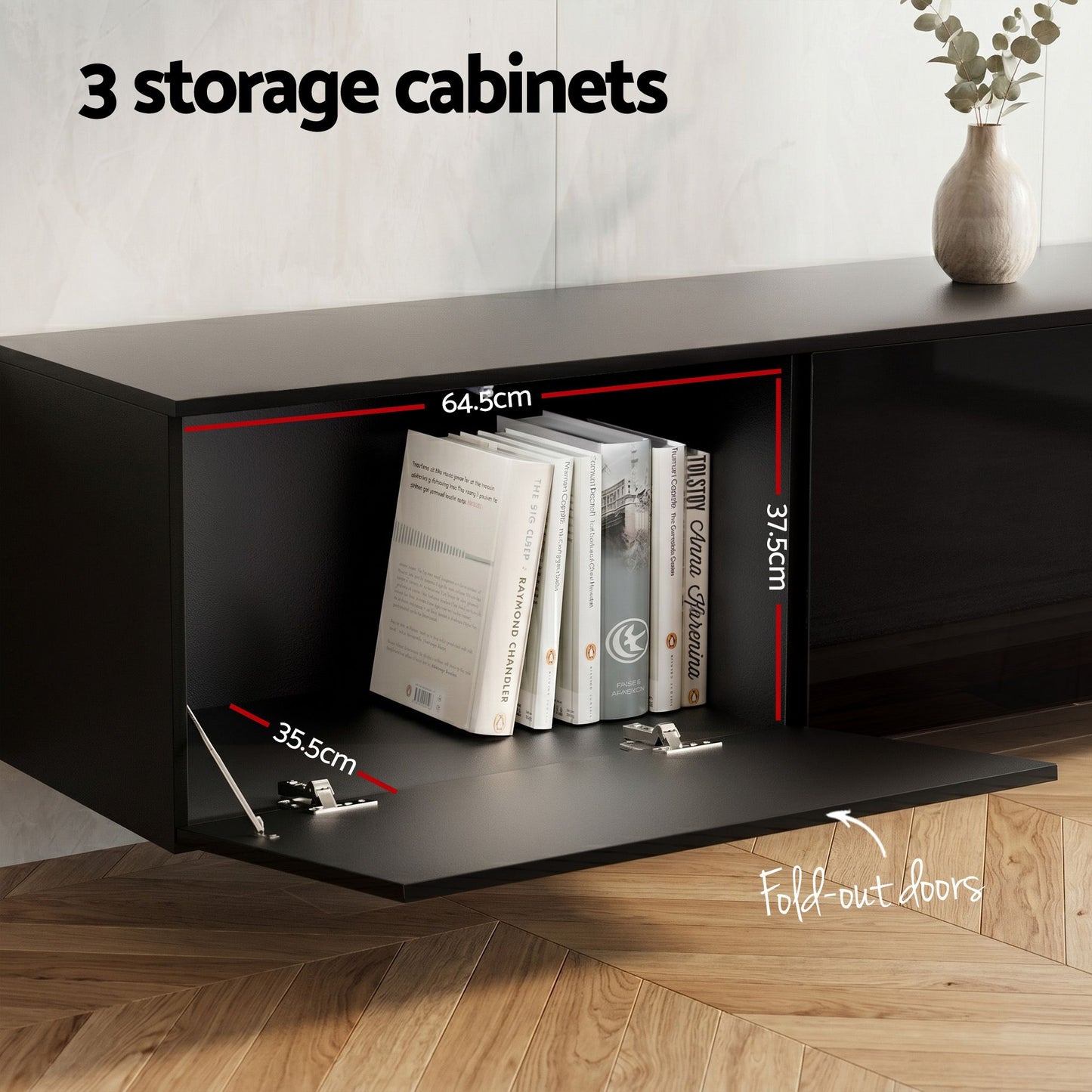 Artiss TV Unit & Coffee Table Set Storage Cabinet Black (Copy)