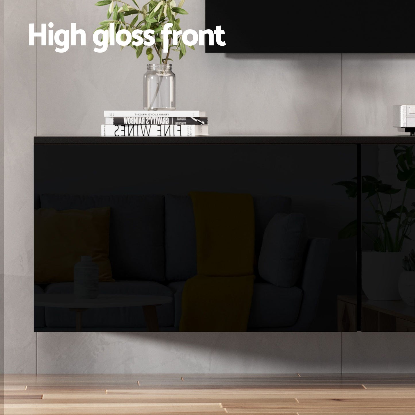 Artiss TV Unit & Coffee Table Set Storage Cabinet Black (Copy)