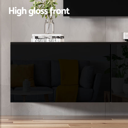 Artiss TV Unit & Coffee Table Set Storage Cabinet Black (Copy)