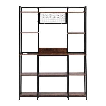 Artiss Kitchen Rack with 6 Hooks Microwave Storage Shelf 120cm x 170cm