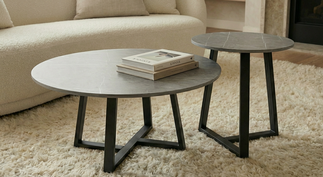 Interior Ave - Broadway Two Tier Coffee Table Set - Stone Grey