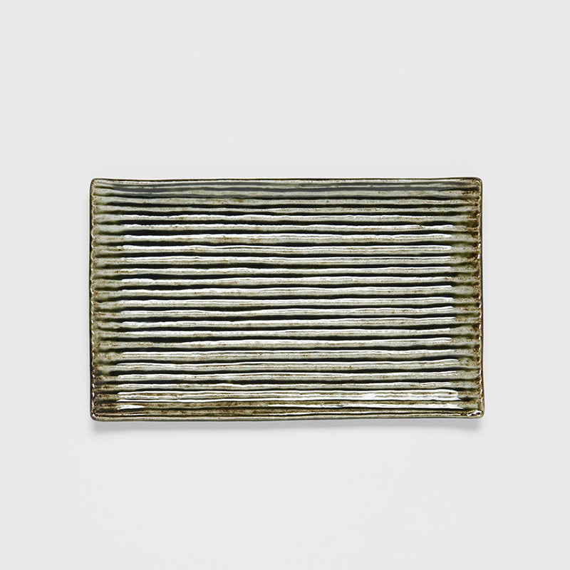 Sushi Plate 24cm Green Contour Glaze