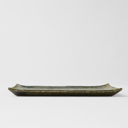 Sushi Plate 24cm Green Contour Glaze