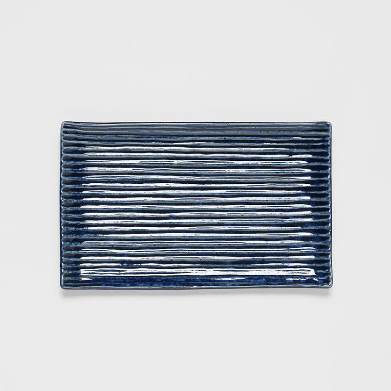 Sushi Plate 24cm Blue Contour Glaze