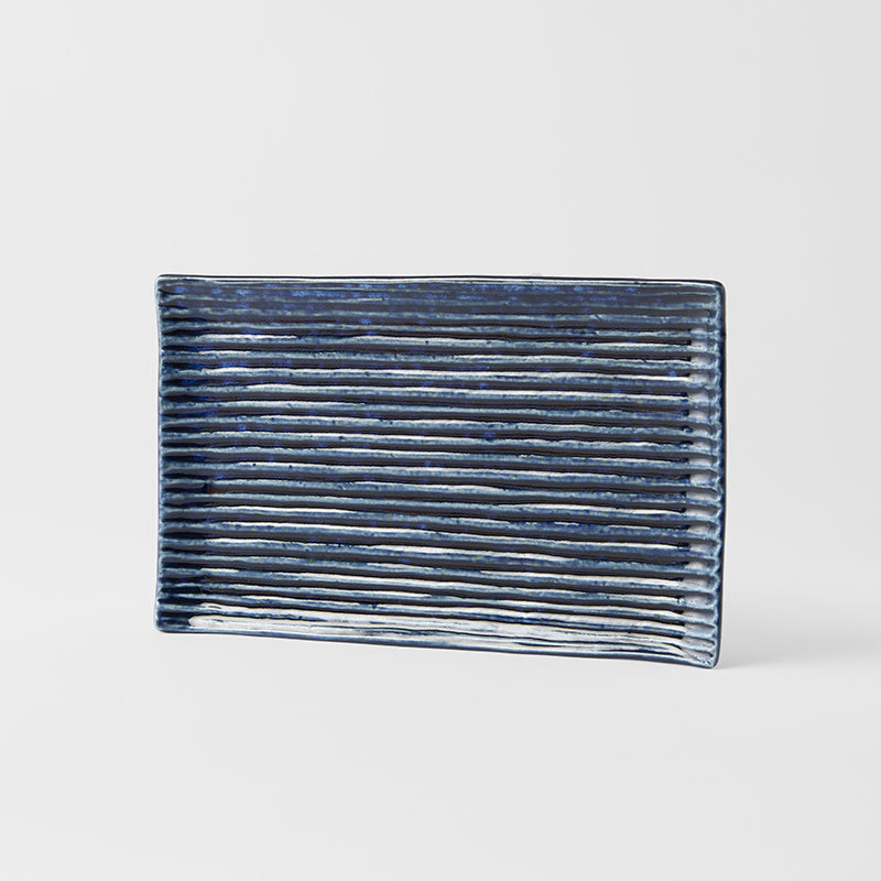 Sushi Plate 24cm Blue Contour Glaze