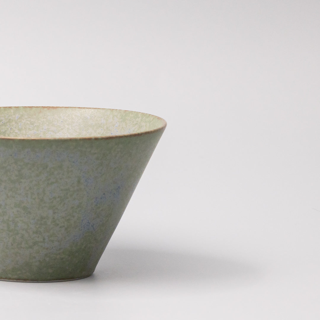 Bowl Fluted 13cm Green Fade Glaze