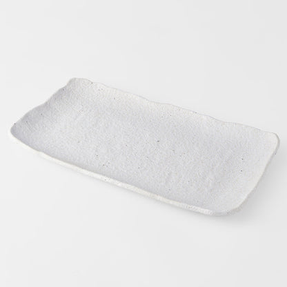 Platter Rectangular 35cm Shell White Glaze