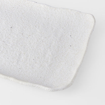 Platter Rectangular 35cm Shell White Glaze