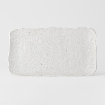 Platter Rectangular 35cm Shell White Glaze