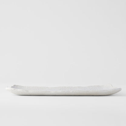 Platter Rectangular 35cm Shell White Glaze