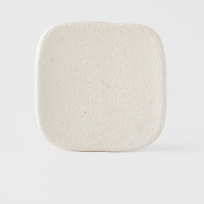 Plate Square 19cm Shell White Glaze